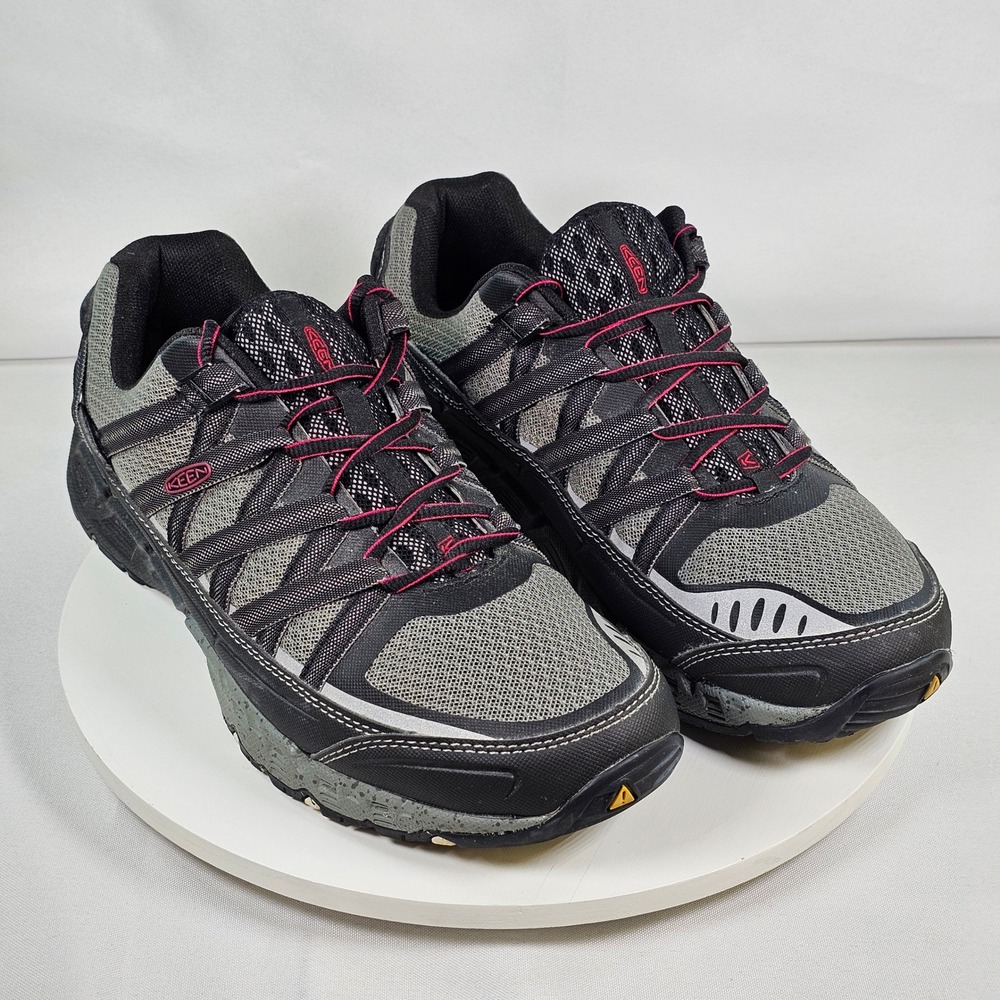 Keen Utility Flint Low Steel Toe Work Shoes Grey Black Pink Womens 11 1014593
